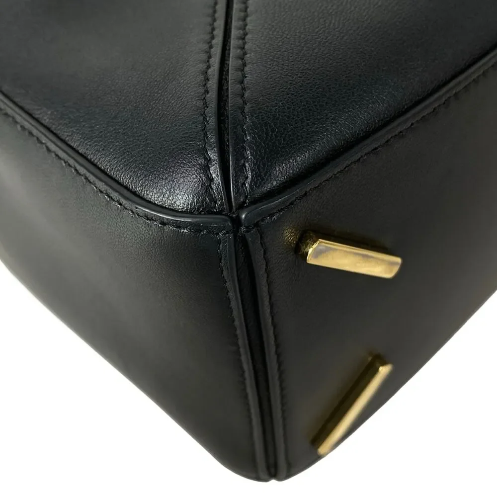 Loewe Featherlight Puzzle Bag, Small Handbag Black Gold